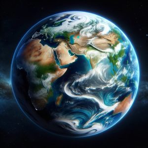 Here is the image of planet Earth, showcasing its diverse terrain and oceans from space.