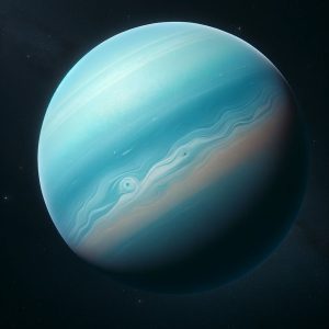Here is the image of the planet Uranus, depicted with its characteristic blue-green color and smooth appearance